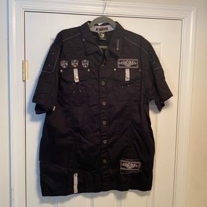 New Bare Fox Mens Button Down Short Sleeve Shirt…size 2XL